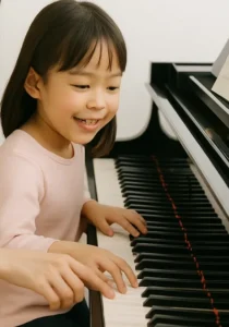 レッスン中の子